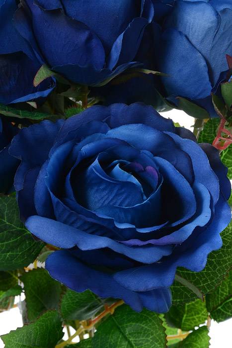 19" Silk Rose Bud Bush Royal Blue