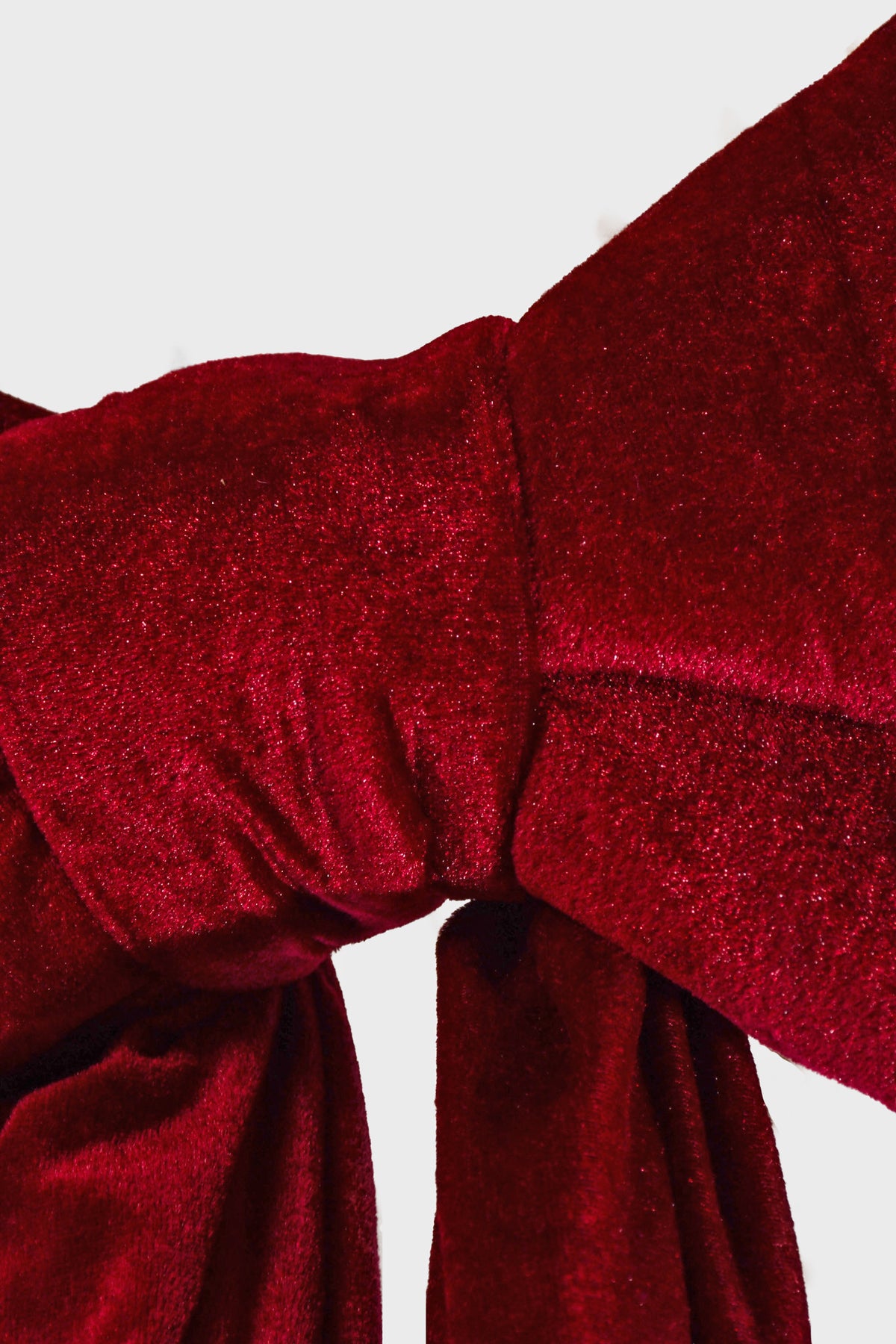 32" Velvet Bow Outdoor W/Uv Burgundy