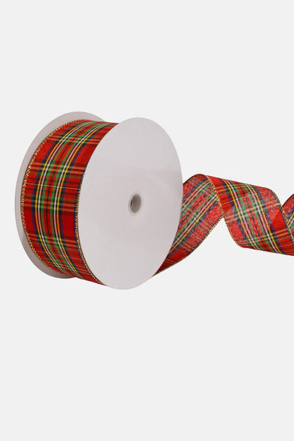 2.5" X 50Yds Wired Tartan Plaid Ribbon