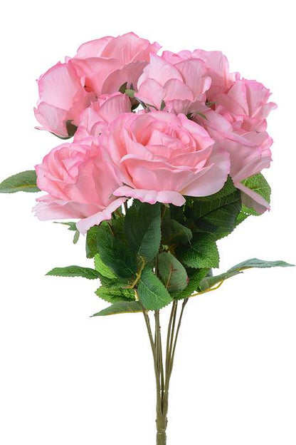 19" Silk Rose Bud Bush Pink