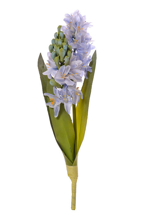 15" Silk Hyacinth Spray With Bud Blue