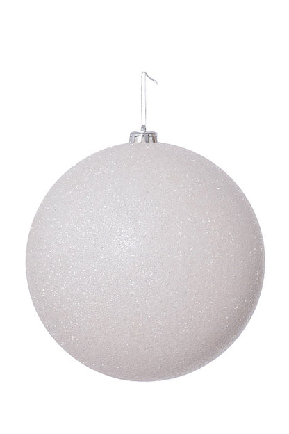 200Mm Glitter Ball Ornament (White)