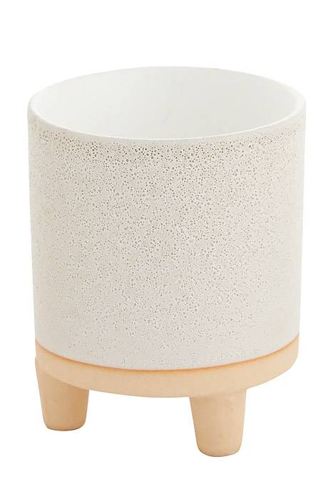 3"x 3.75" Delray Footed Pot White