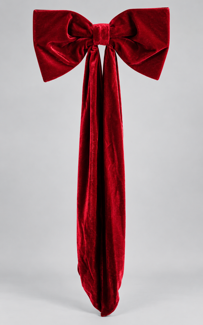 23" Velvet Bow Outdoor W/Uv Burgundy
