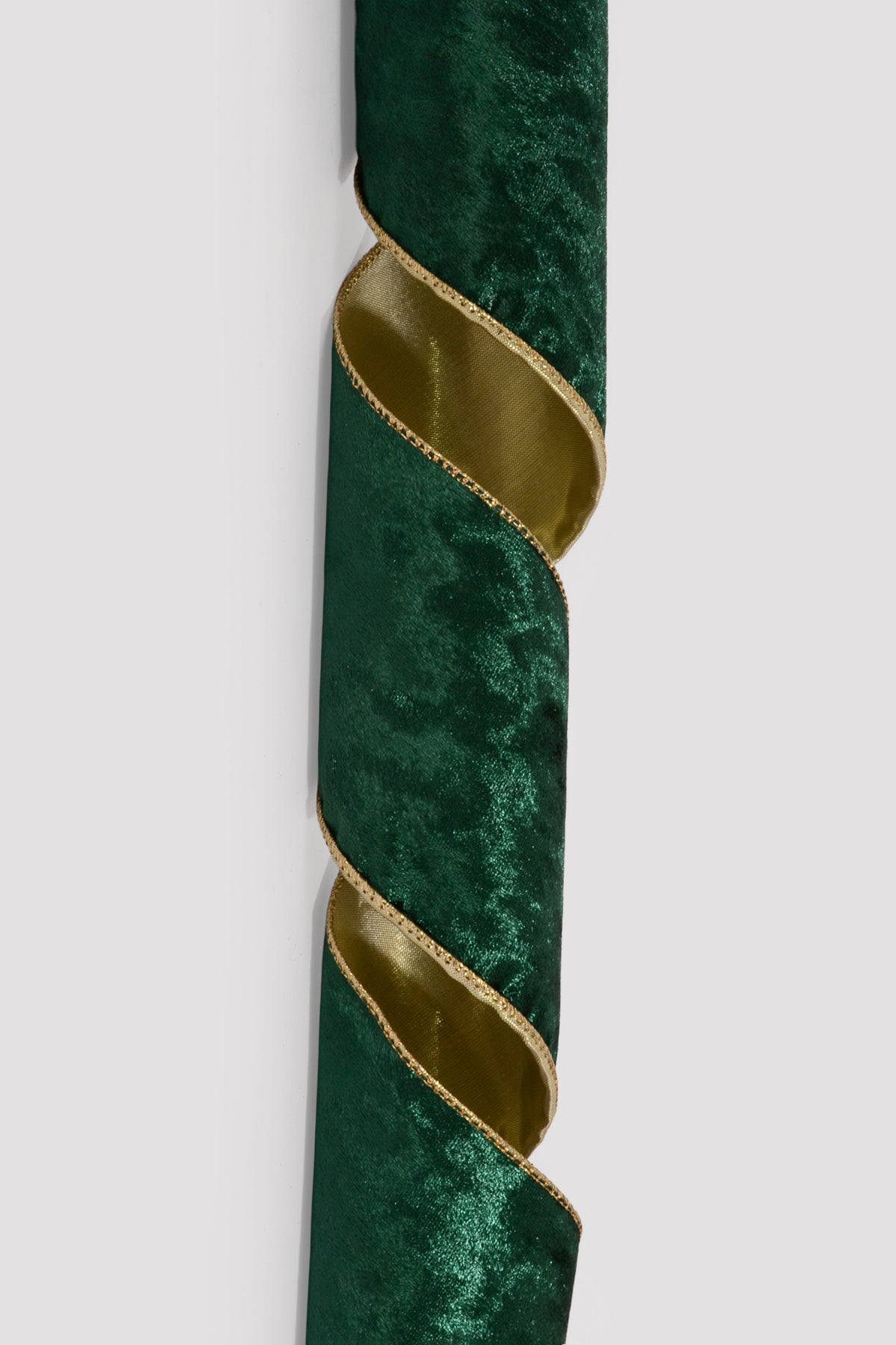 4" X 10Yds Wired Crushed Velvet/Gold Back Ribbon Hunter