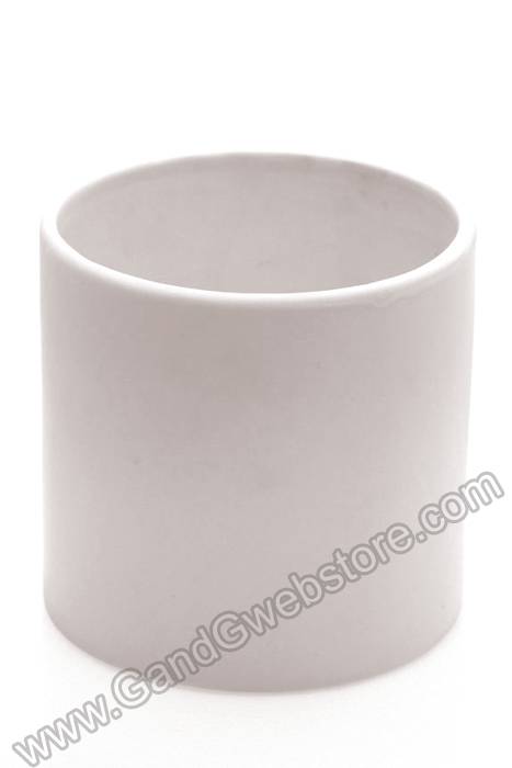 4.25" X 4" Ceramic Cercle Pot Matte Cream