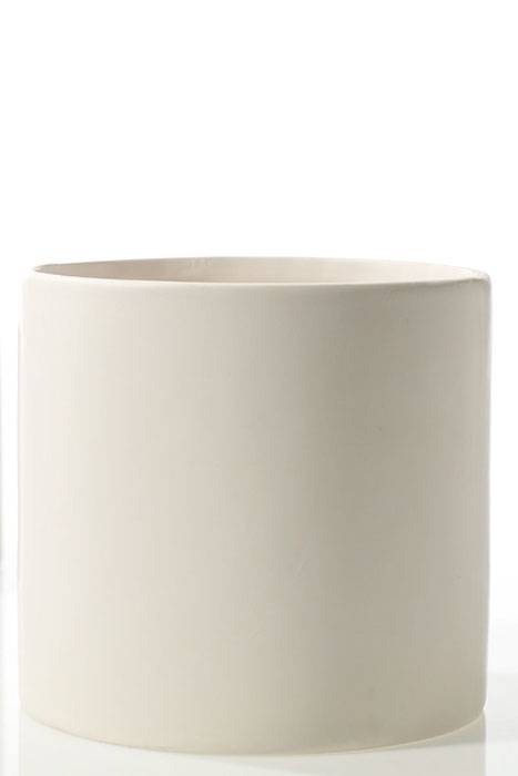 6.25" X 6.5" Ceramic Cercle Pot Matte White