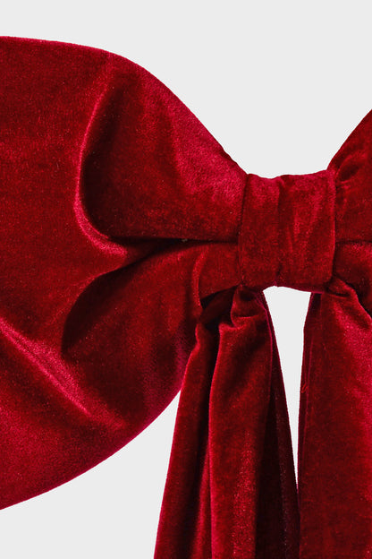 23" Velvet Bow Outdoor W/Uv Burgundy