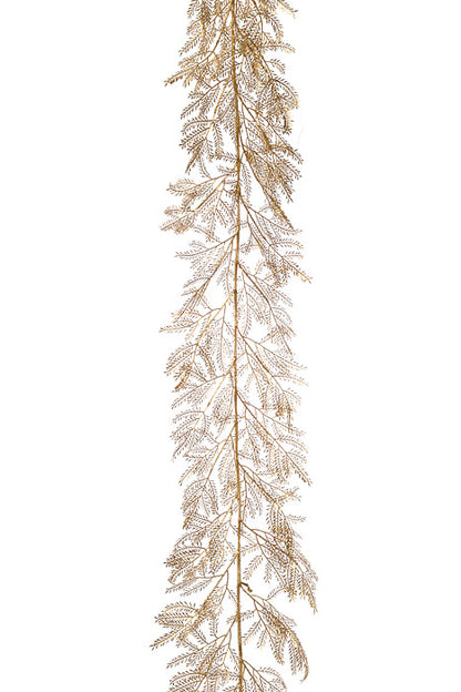 6Ft Metallic Mimosa Garland Gold