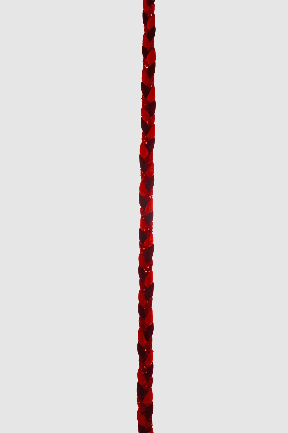 60" Velvet/Sequin Braided Roping Red