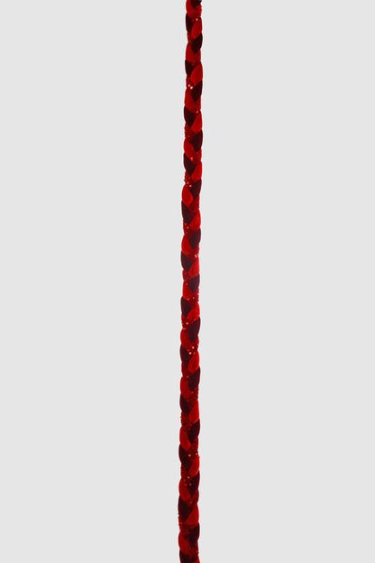 60" Velvet/Sequin Braided Roping Red