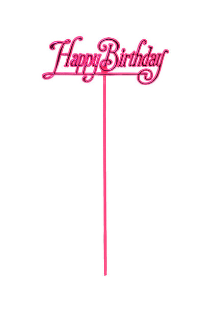 10.5" "Happy Birthday" Pick Fuchsia/Purple/Turquoise/Red Pkg/12