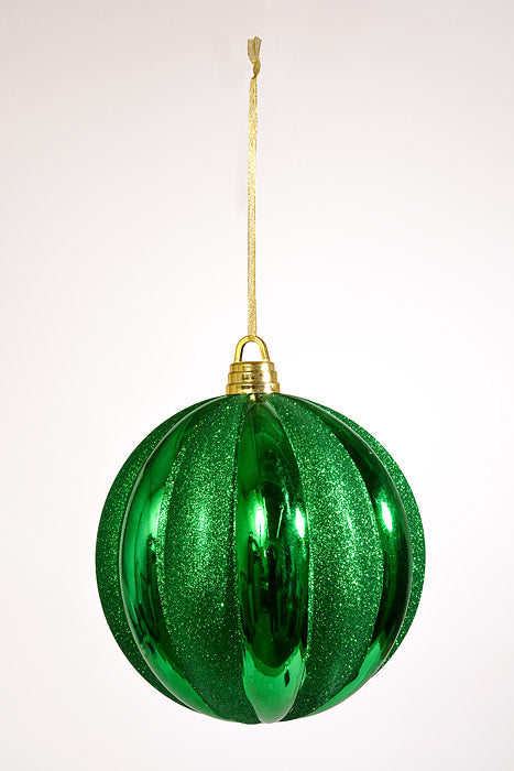 300Mm Shiny Pumpkin Ball With Glitter Green
