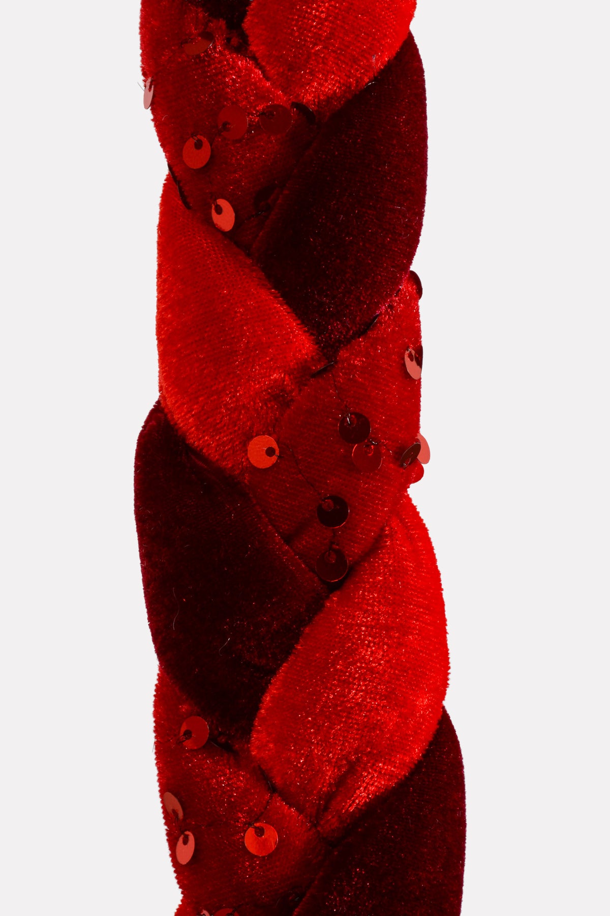 60" Velvet/Sequin Braided Roping Red