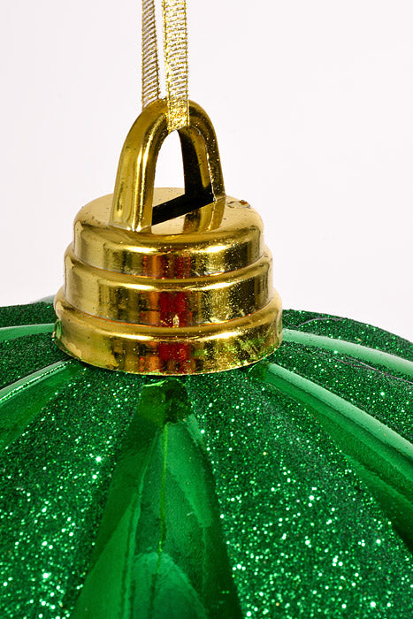 300Mm Shiny Pumpkin Ball With Glitter Green