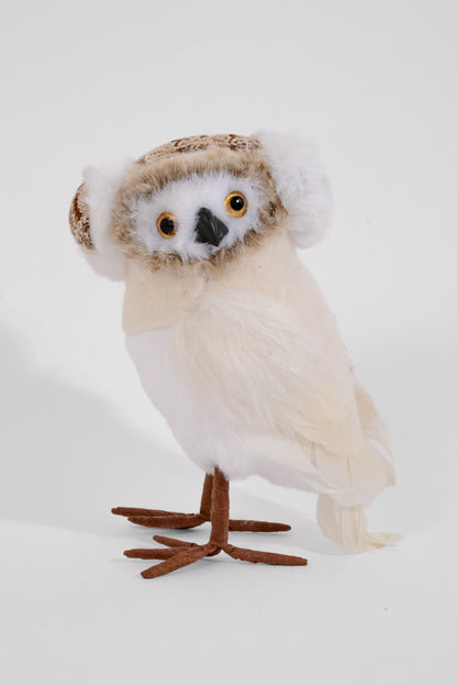 7.5" Winter Warm Forest Owl Cream/Brown