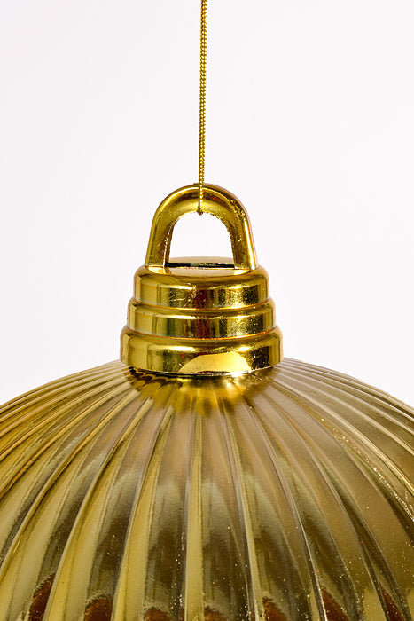 250Mm Shiny Pumpkin Ball Ornament Gold