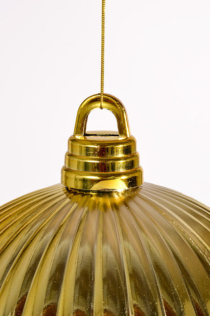 250Mm Shiny Pumpkin Ball Ornament Gold