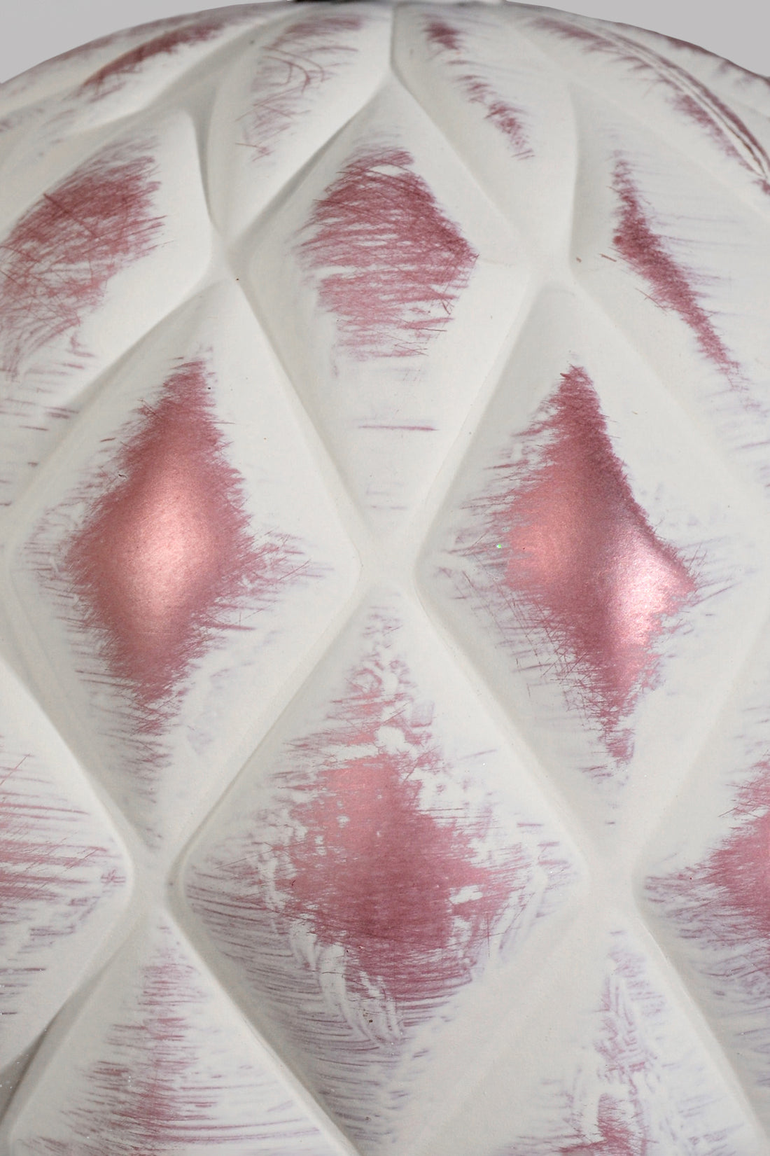 6" Plastic Ornament Pink/White