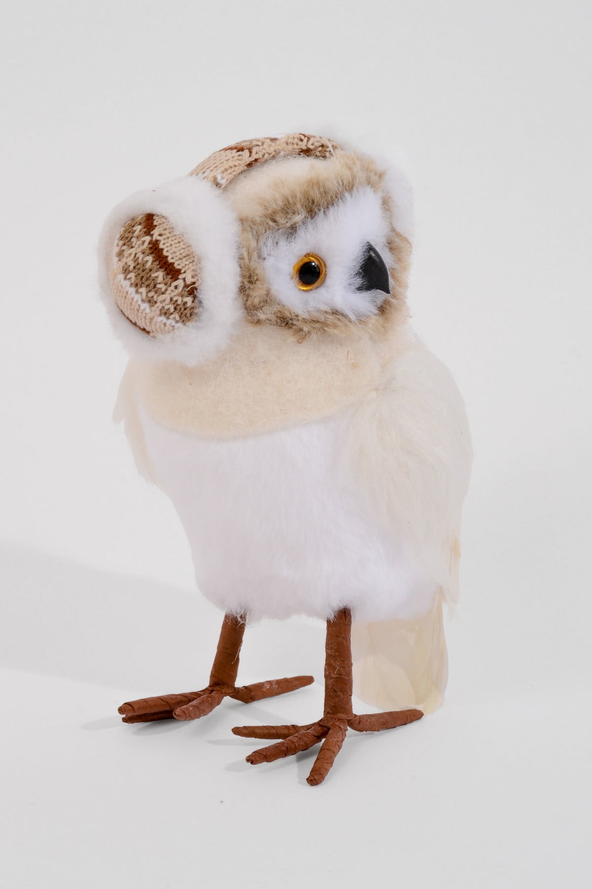 7.5" Winter Warm Forest Owl Cream/Brown