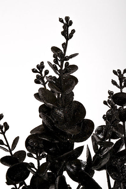 20" Eucalyptus with Glitter Black