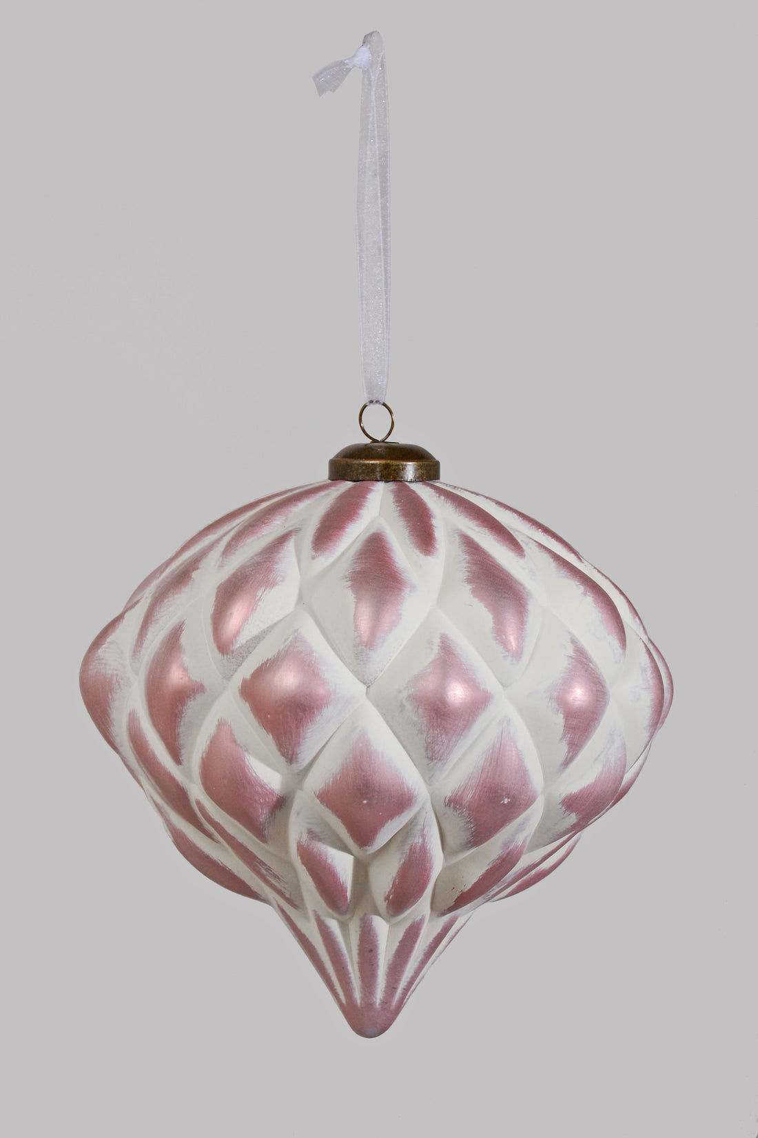 6" Plastic Onion Ornament Pink/White