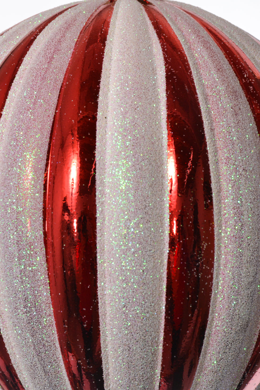150Mm Shiny Pumpkin With Laser Ornament (Red/White)