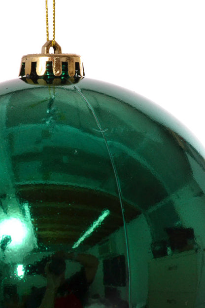 150Mm Shiny Plastic Ball Ornament (Peacock Green)