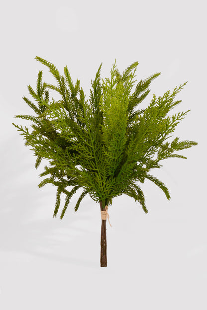 18" Real Touch Cedar/Norfolk Pine Bundle Green