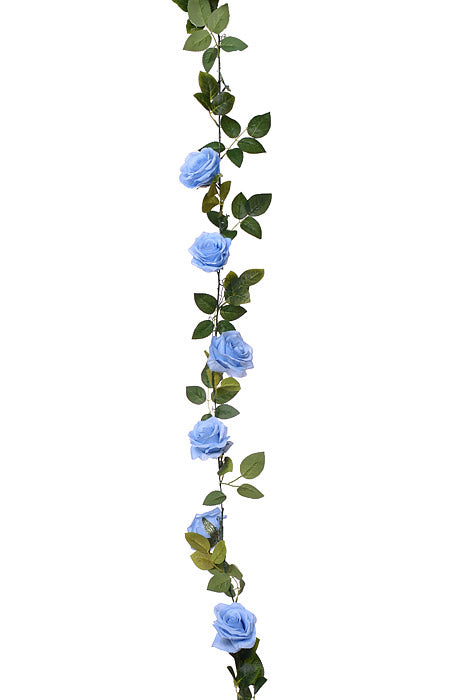 6Ft Silk Rose Garland Blue
