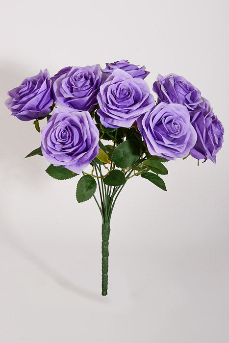14" Silk Rose Bush Purple
