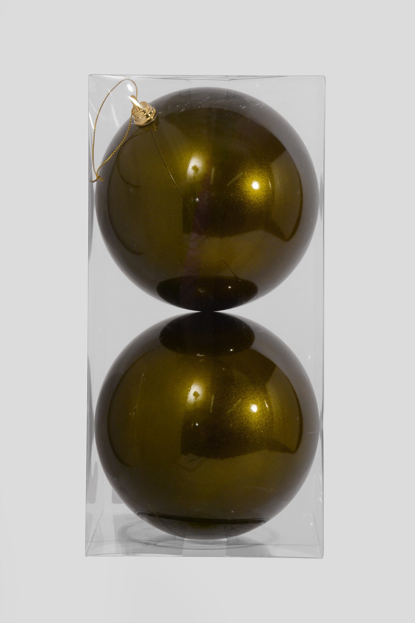 150MM Ornament Ball Dark Lime Green Bx/2