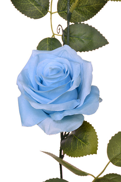 6Ft Silk Rose Garland Blue