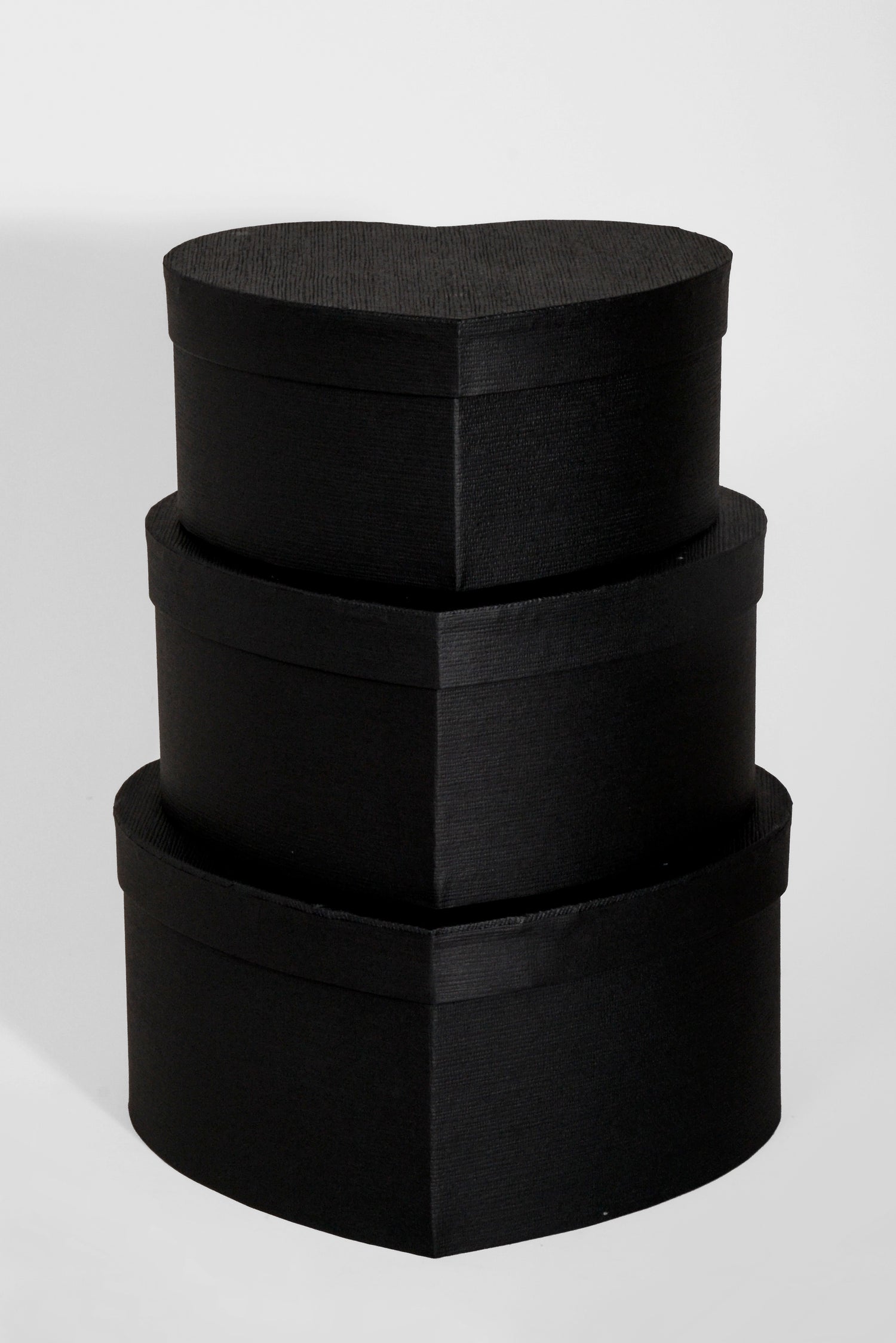 4" / 4.5" / 5.15" Heart Gift Box With Lid Black Set/3