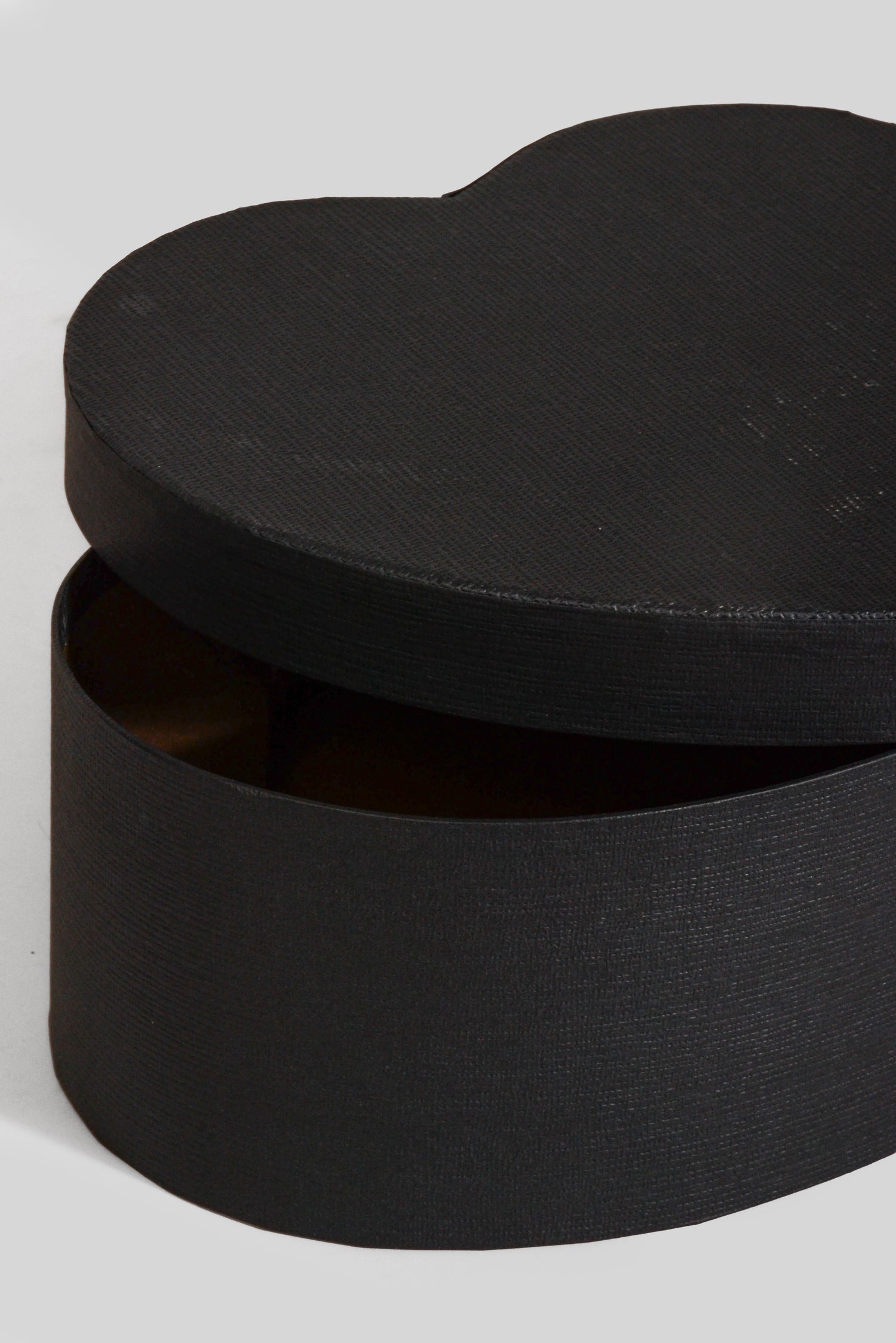 4" / 4.5" / 5.15" Heart Gift Box With Lid Black Set/3