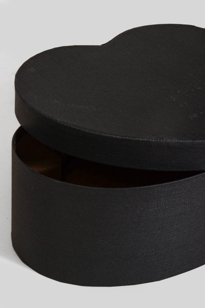 4" / 4.5" / 5.15" Heart Gift Box With Lid Black Set/3