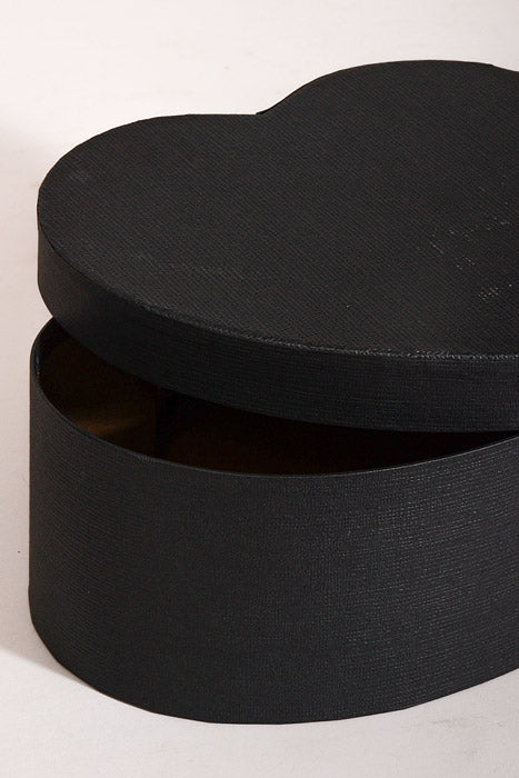 4" / 4.5" / 5.15" Heart Gift Box With Lid Black Set/3
