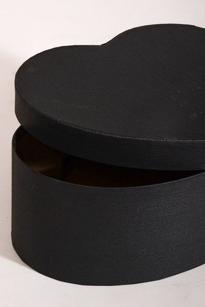 4" / 4.5" / 5.15" Heart Gift Box With Lid Black Set/3