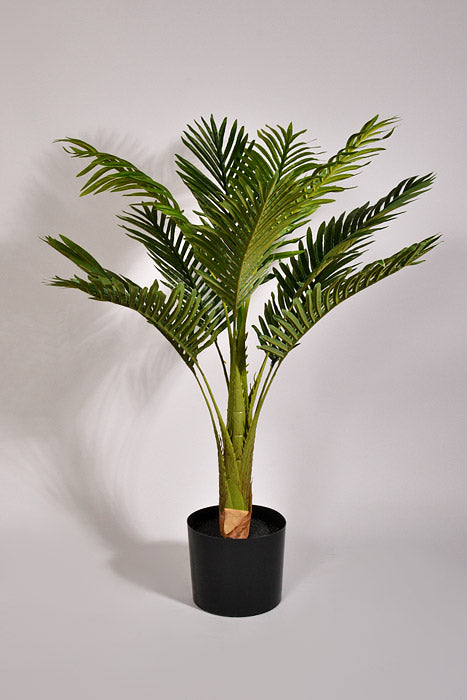 34" Artificial Areca Palm Tree In Plastic Pot Green