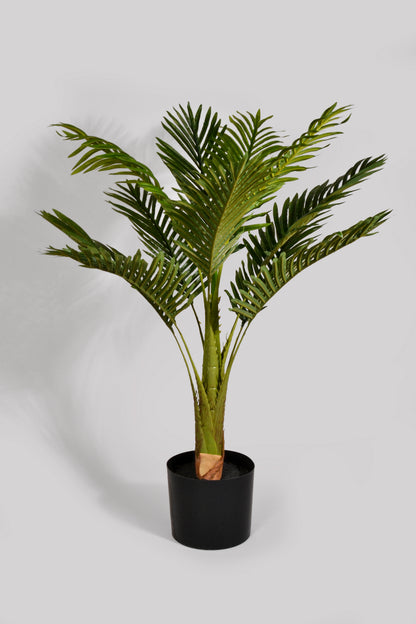 34" Artificial Areca Palm Tree In Plastic Pot Green