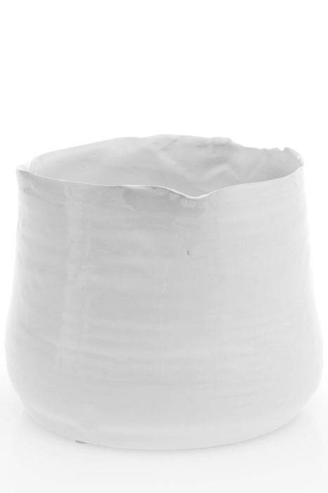 7.25" X 5.5" Ceramic Tegan Pot White