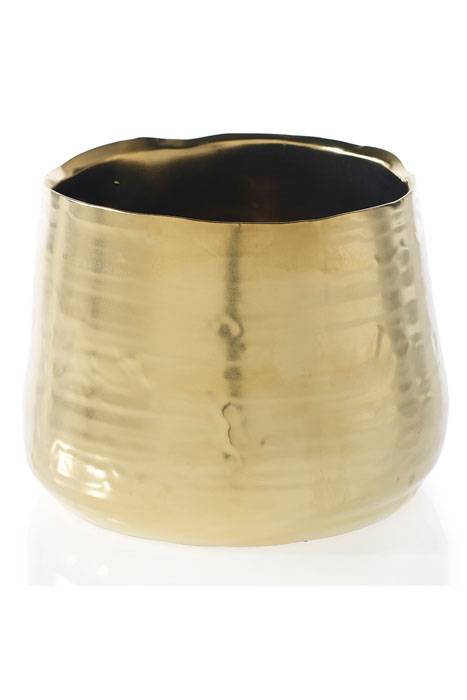 7.25" X 5.5" Ceramic Tegan Pot Gold