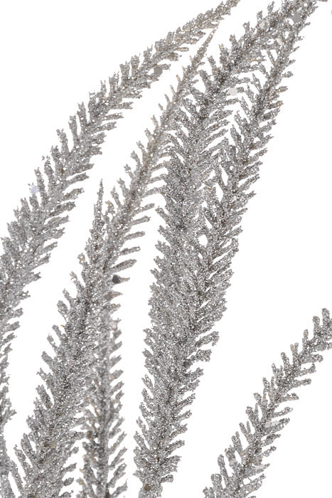 16" Xmas Cattail Bush Silver