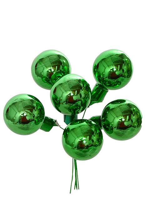 30mm Gloss Glass Ball Ornament Green Pkg/72
