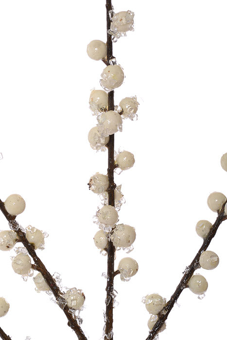 33&quot; Iced English Country Water Proof Berry Spray White