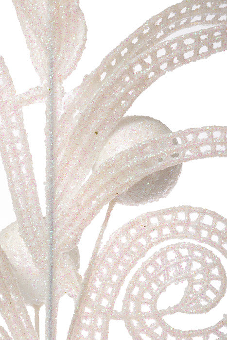 33.5" Glitter Swirl Ball Spray (White)