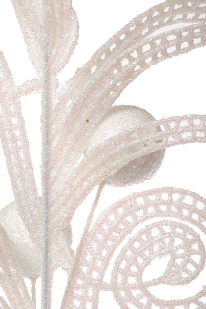 33.5" Glitter Swirl Ball Spray (White)