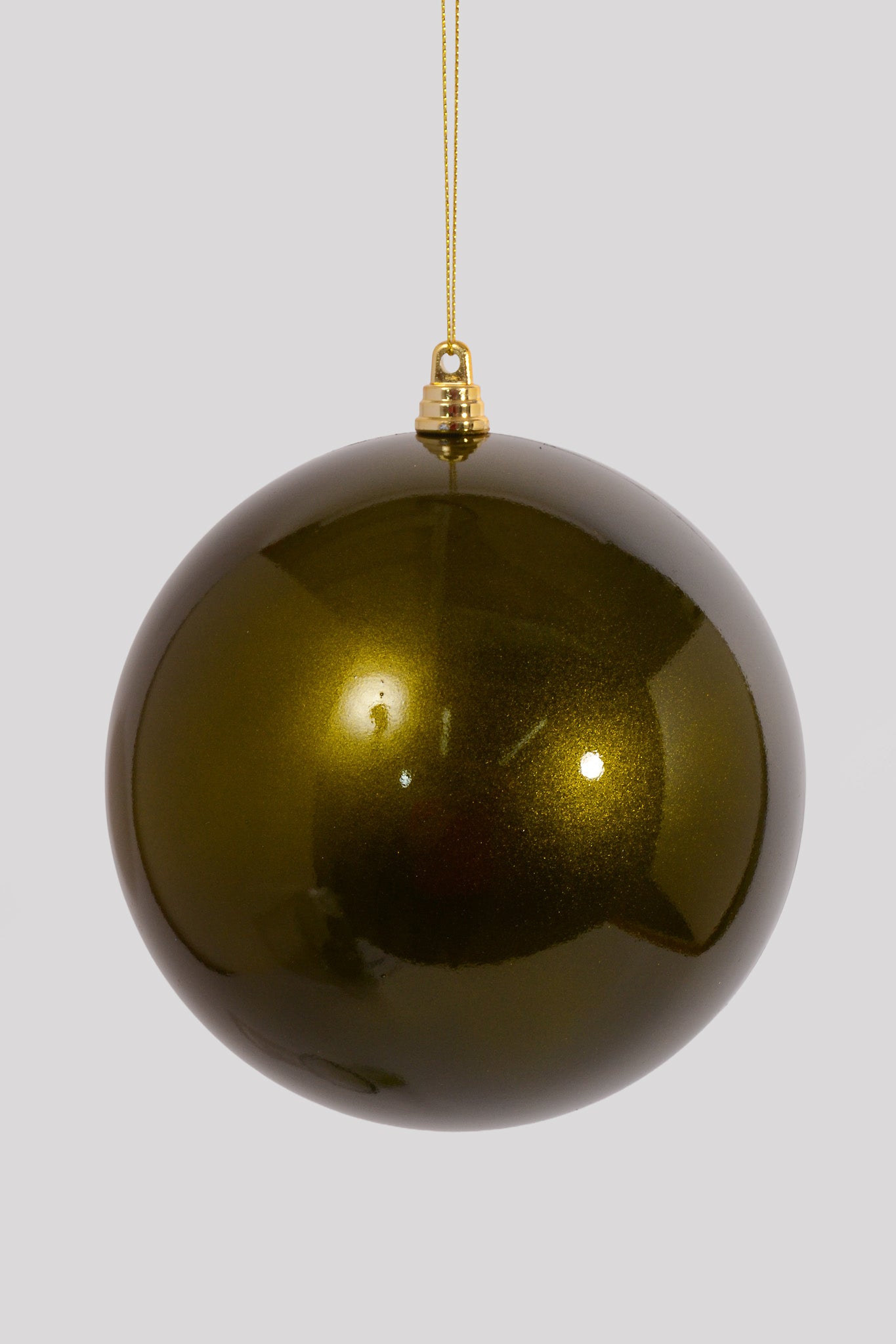 150MM Ornament Ball Dark Lime Green Bx/2