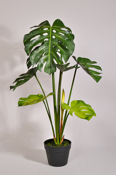 37.75" Artificial Monstera Plant With Pot Green