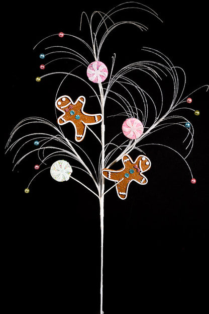 34" Gingerbread Spray Brown Multicolor